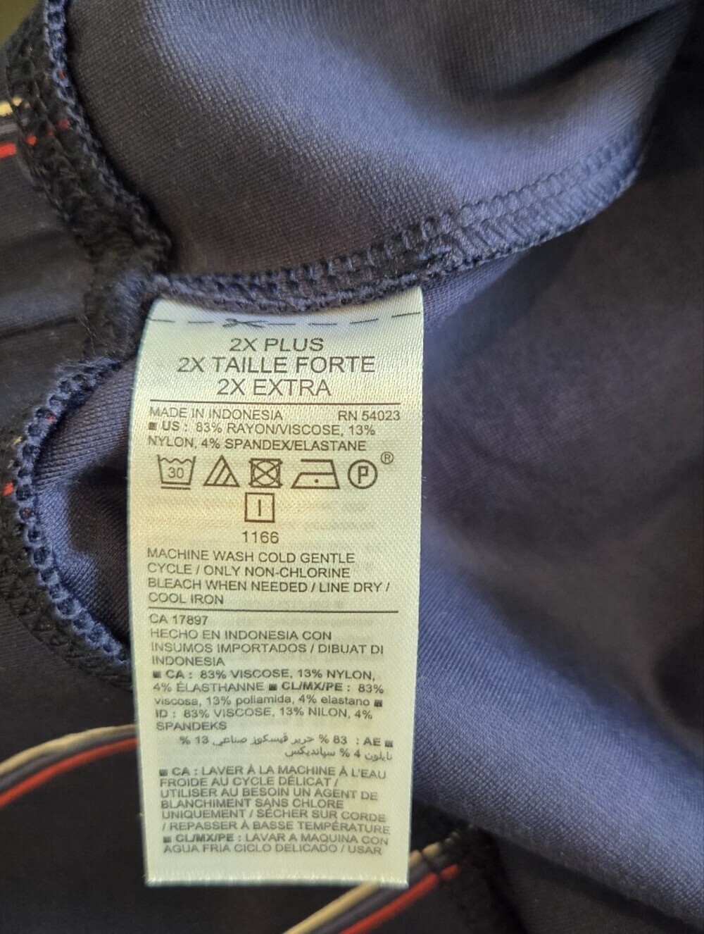Old Navy Stevie Straight Ankle Pants Plus 2X Navy Blue Pinstripe Pull-On Stretch - Picture 5 of 12